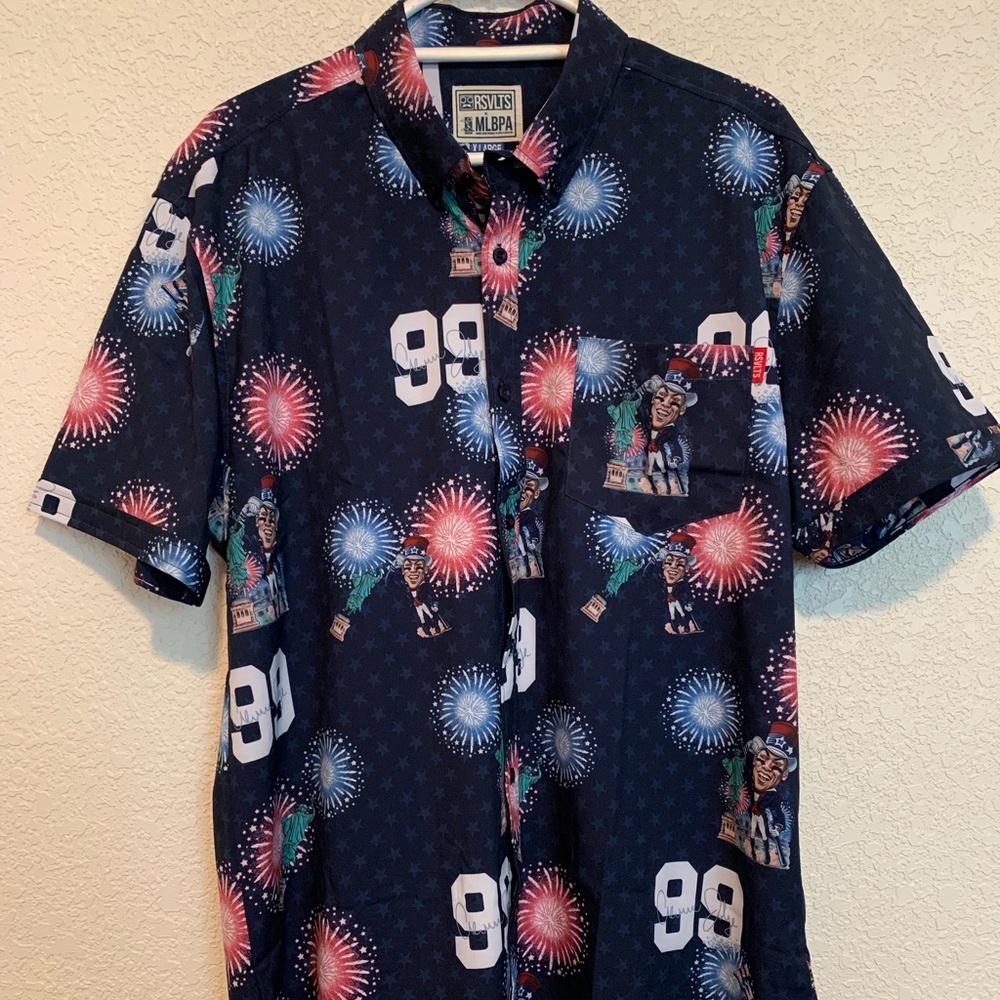 RSVLTS Yankees Aaron Judge “Uncle Slam” Short Sleeve Button Up